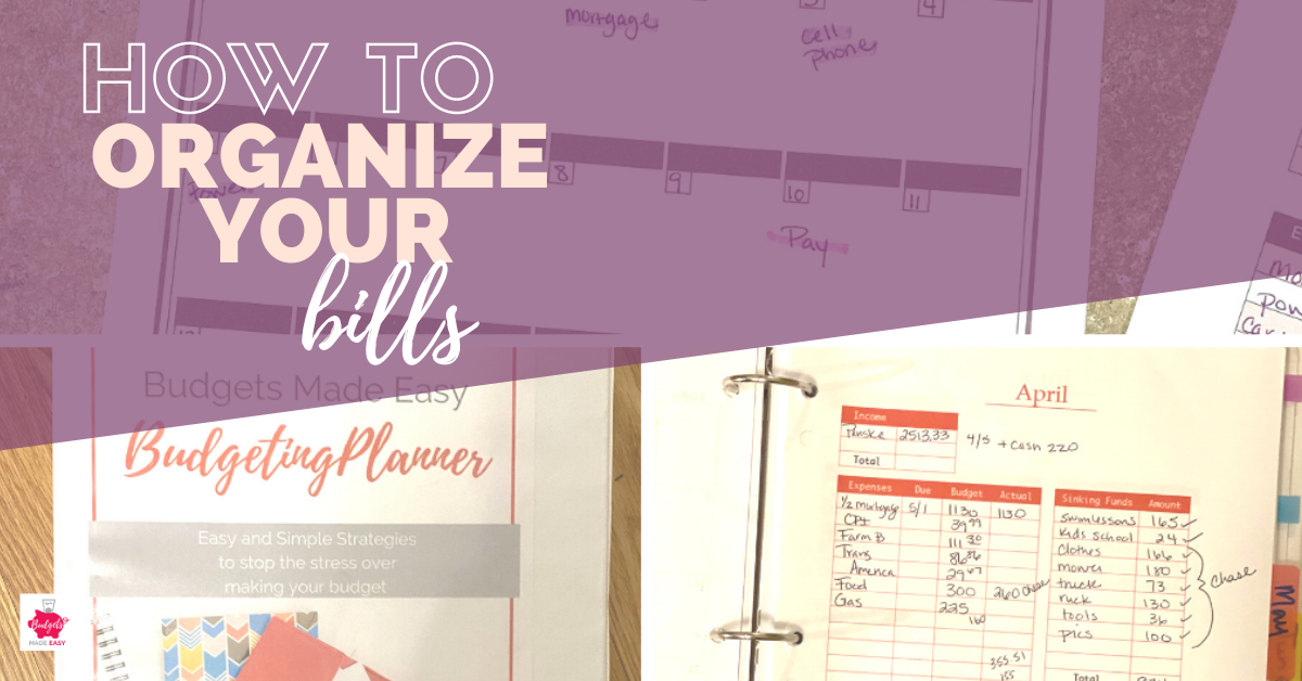 how to organize your bills and budget